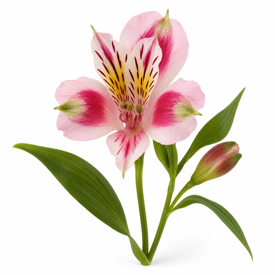 Alstroemeria (Alstroemeria) pe fundal alb
