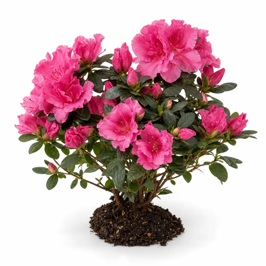 Azalee (Rhododendron simsii) pe fundal alb