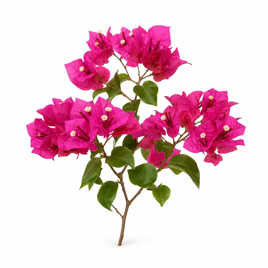 Bougainvillea (Bougainvillea glabra) pe fundal alb
