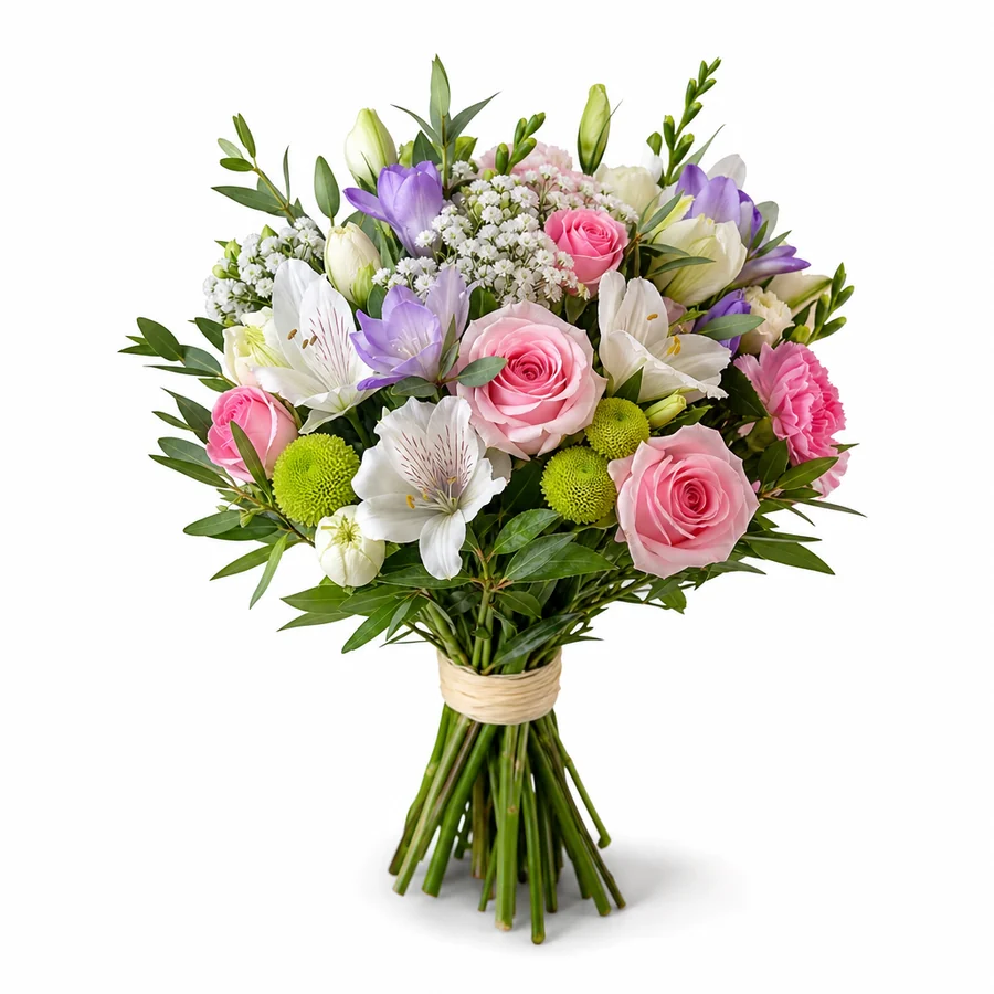 Buchet pe fundal alb