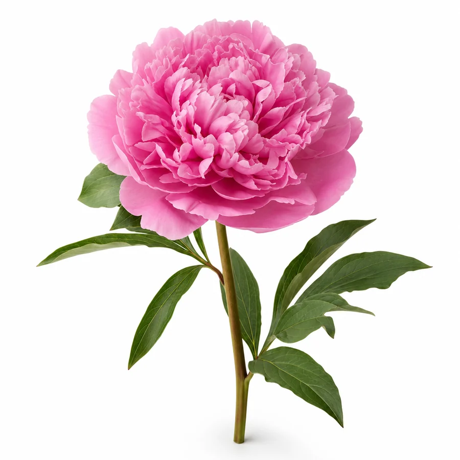 Bujor (Paeonia) pe fundal alb