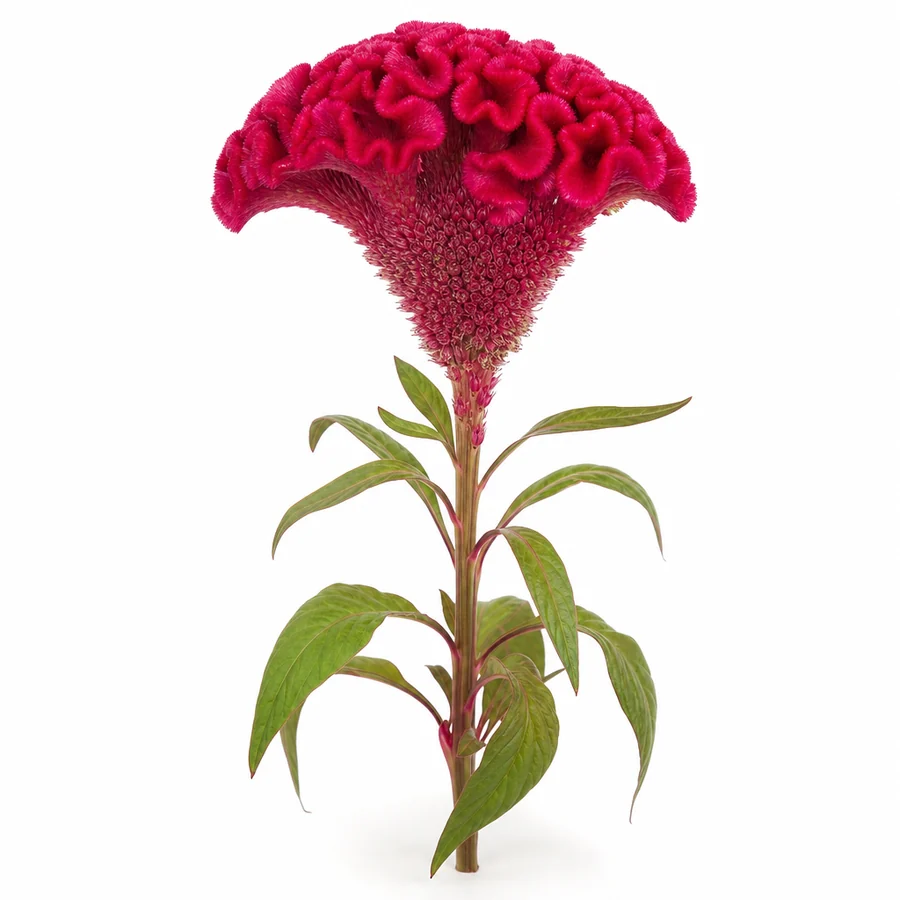 Celosia (Celosia argentea) pe fundal alb