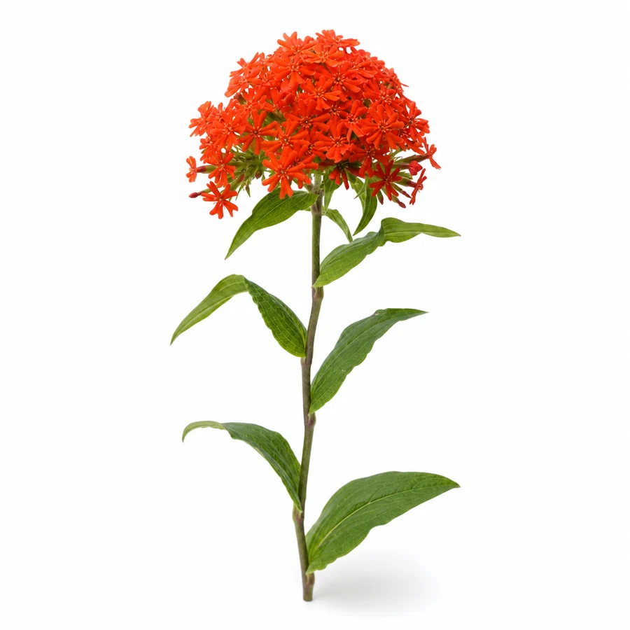 Floare focala pe fundal alb