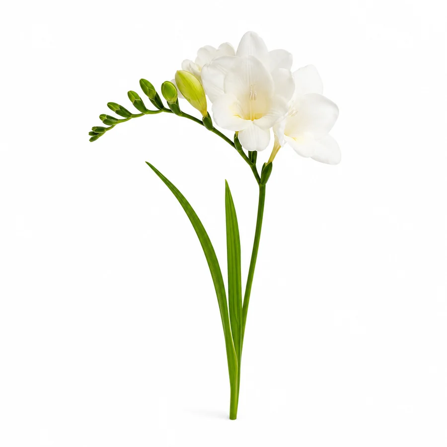 Frezie (Freesia) pe fundal alb
