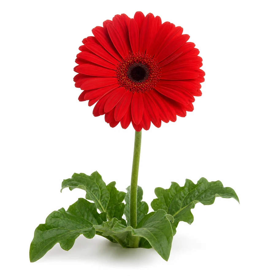 Gerbera (Gerbera jamesonii) pe fundal alb
