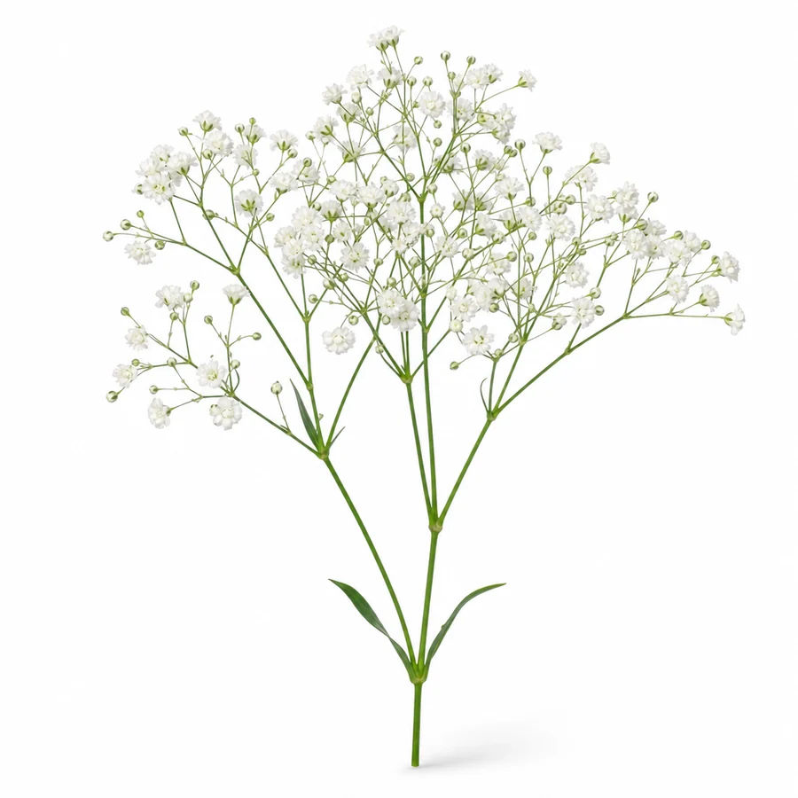 Gypsophila (Gypsophila paniculata) pe fundal alb