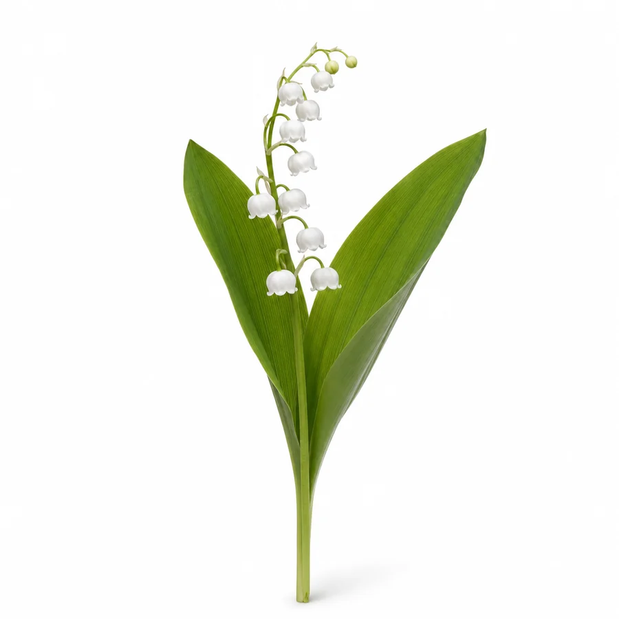 Lacramioara (Convallaria majalis) pe fundal alb