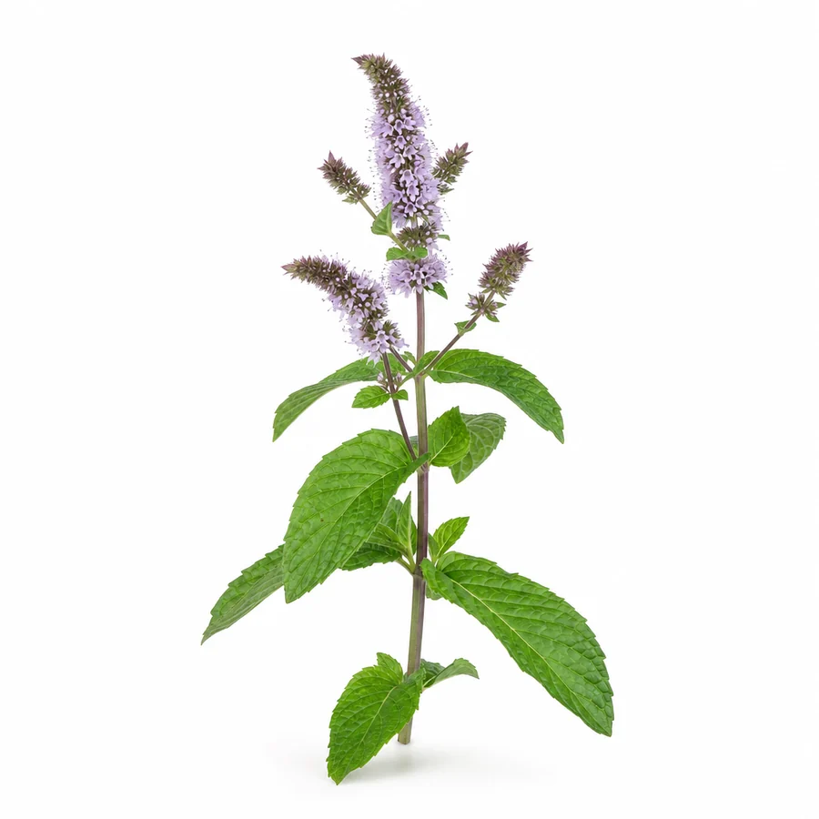 Menta salbatica (Mentha arvensis) pe fundal alb