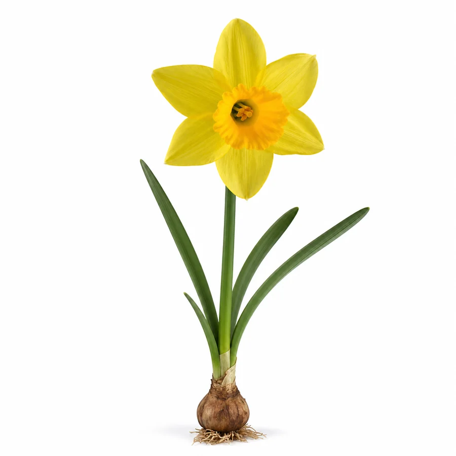 Narcisa (Narcissus) pe fundal alb
