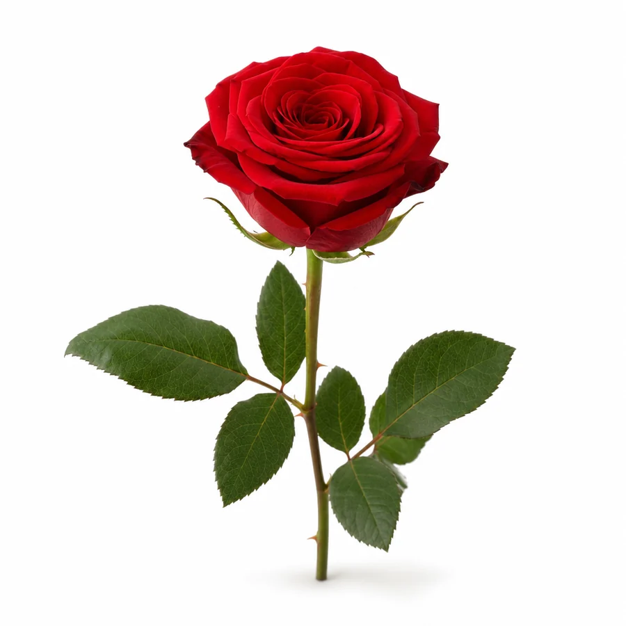 Trandafir (Rosa) pe fundal alb