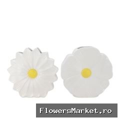 Bloom White Vase Daisy Ass 40x11x40cm Nm