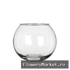 Glas Vaas Bol d12/7*10cm