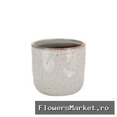 Iron Stone White Glazed Pot 9x8cm