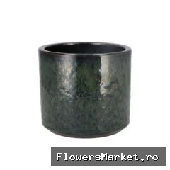 Javea Cilinder Pot Glazed Green 17x15cm