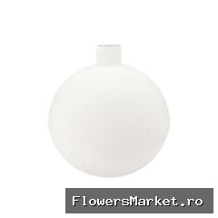 Fiore White Vase Bol Textured Iron 45x45x49cm Nm