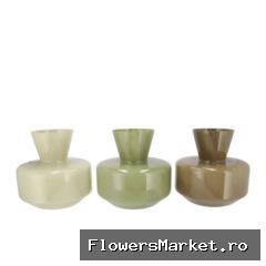 Beau Summer Green Mix Cone Neck Sphere Vase Ass 26x25cm Nm