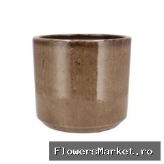Javea Cilinder Pot Glazed Taupe 26x23cm