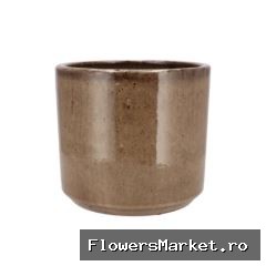 Javea Cilinder Pot Glazed Taupe 24x21cm