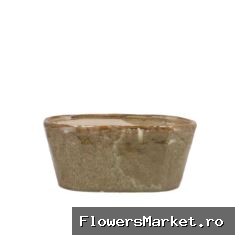 Iron Stone Sand Glazed Oval Pot 23x9x10cm