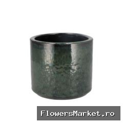 Javea Cilinder Pot Glazed Green 15x14cm