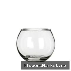 Glas Vaas Bol d10/7*8cm