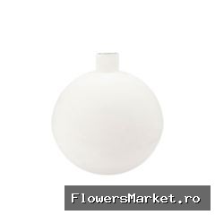 Fiore White Vase Bol Textured Iron 36x36x40cm Nm