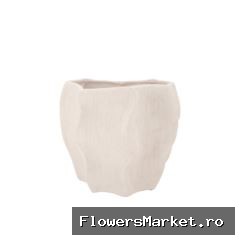 Lisboa White Pot Wave 14x14x12cm