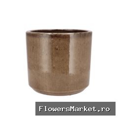 Javea Cilinder Pot Glazed Taupe 20x18cm
