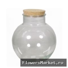 Glas Terrarium Bolvaas+kurk d13/25*26.5cm