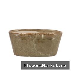Iron Stone Sand Glazed Oval Pot 25x13x11cm