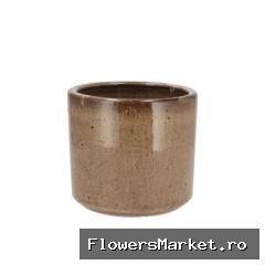 Javea Cilinder Pot Glazed Taupe 13x12cm