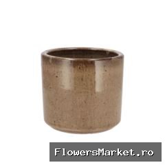 Javea Cilinder Pot Glazed Taupe 15x14cm