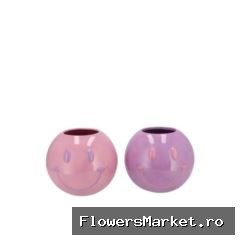 Smiley Dreamy Purple Mix Vase Ass 11x11x9cm Nm