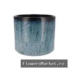 Javea Cilinder Pot Glazed Blue 24x21cm
