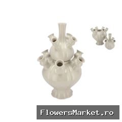 Rotterdam White Vase Tube 31x31x46cm Nm