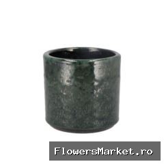 Javea Cilinder Pot Glazed Green 13x12cm