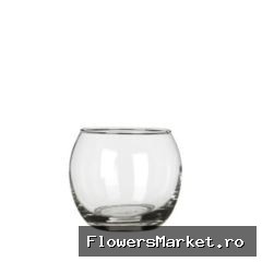 Glas Vaas Bol d08/6*7cm