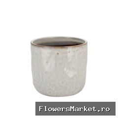 Iron Stone White Glazed Pot 12x11cm