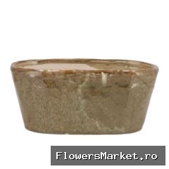 Iron Stone Sand Glazed Oval Pot 28x15x13cm