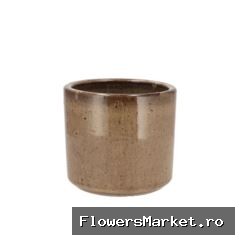 Javea Cilinder Pot Glazed Taupe 11x11cm