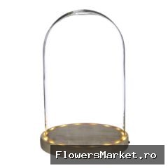 Glas Stolp LED stolp d17*25.5cm incl.batt.