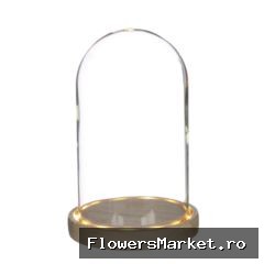 Glas Stolp LED d14*21.5cm incl.batt.
