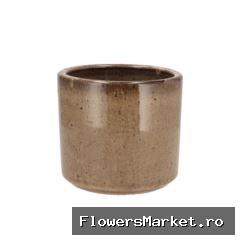 Javea Cilinder Pot Glazed Taupe 17x15cm