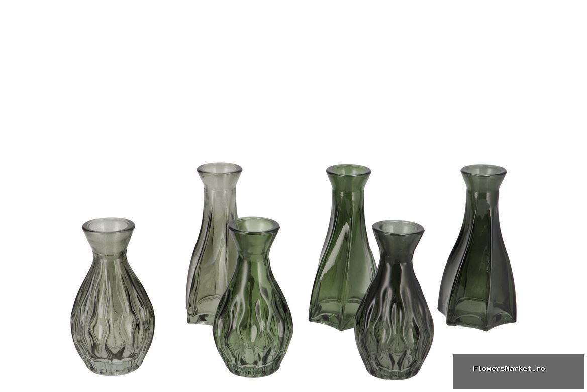 Fenna Green Mix Vase Flower Ass 6x12cm Nm